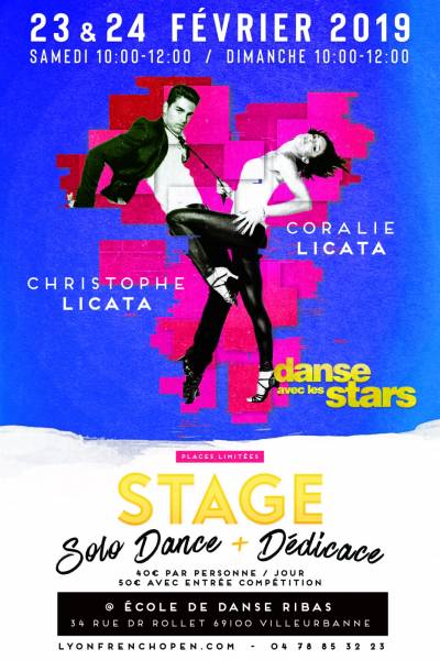 Stage de danse avec Christophe Licata de Danse avec les Stars 23 et 24 février 2019 Ecole de danse RIBAS Villeurbanne Lyon